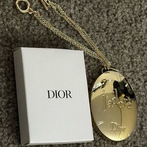 Rare Dior Jadore Vip Gift Gold Pocket Mirror Locket with gold chain